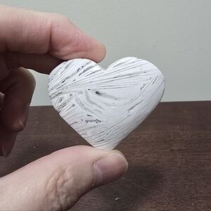 White Lace Agate Crystal Heart #E